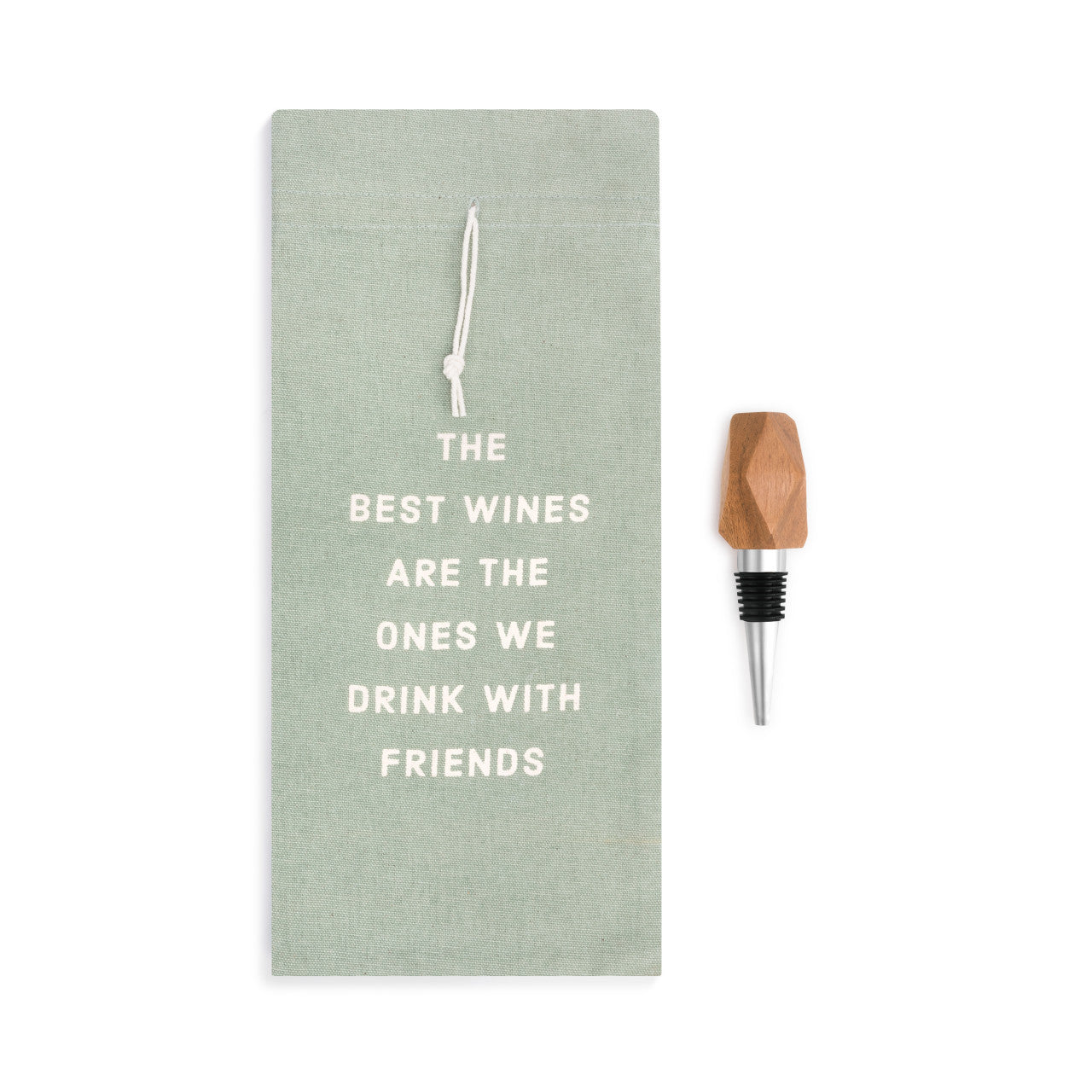 Demdaco Wine Bottle Bag & Stopper, Friends