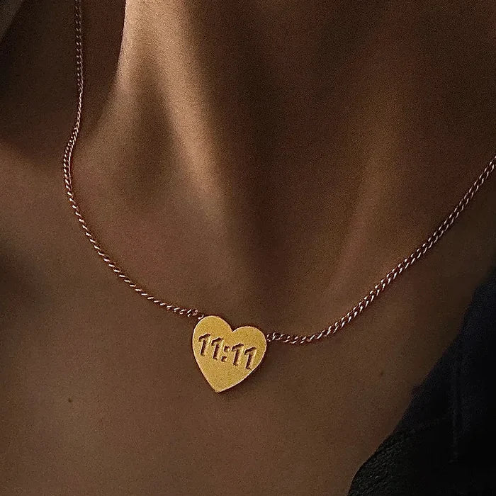 11:11 Heart Stainless Steel in Gold