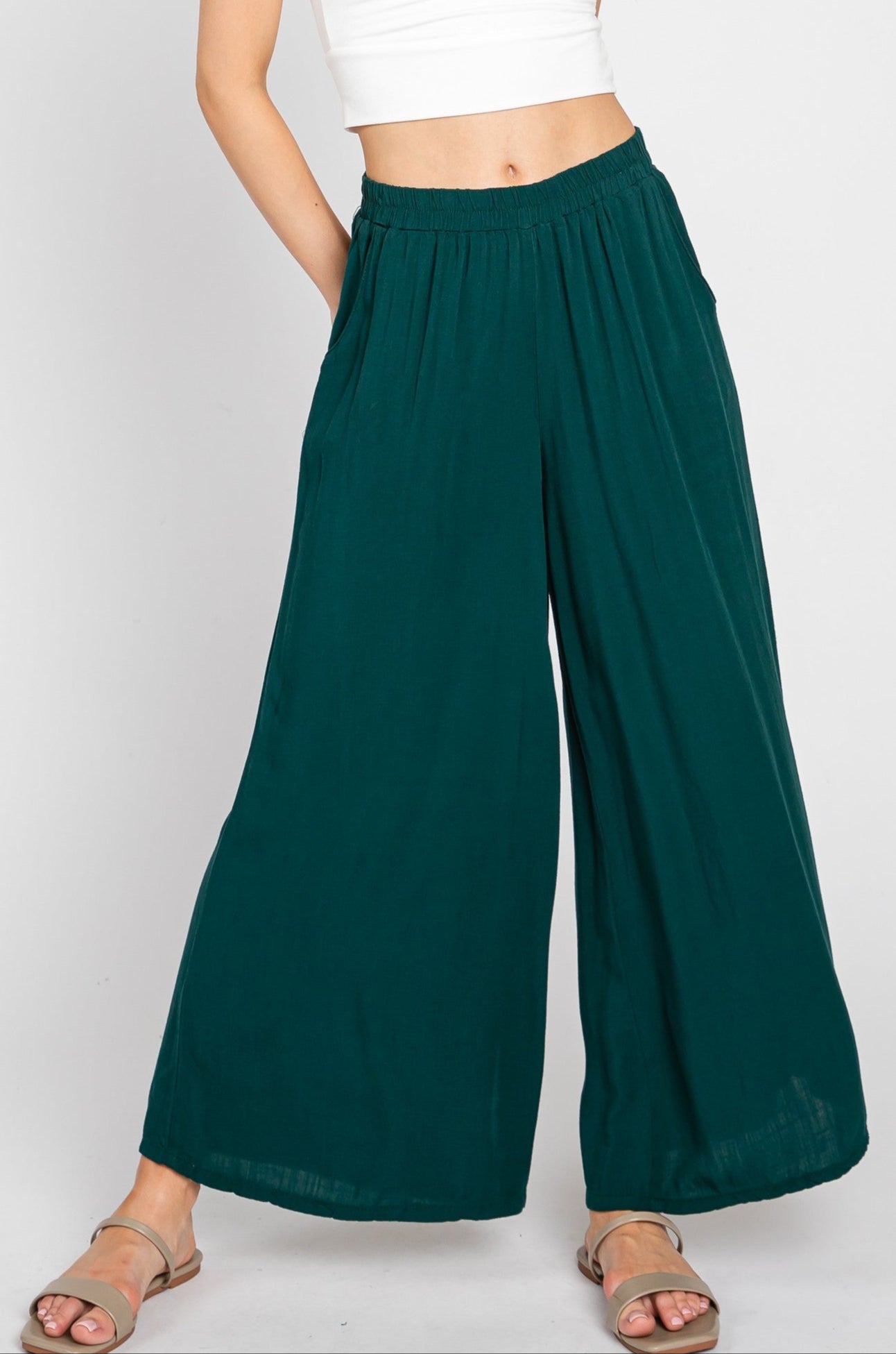 Pre-Washed Wide Leg Pants