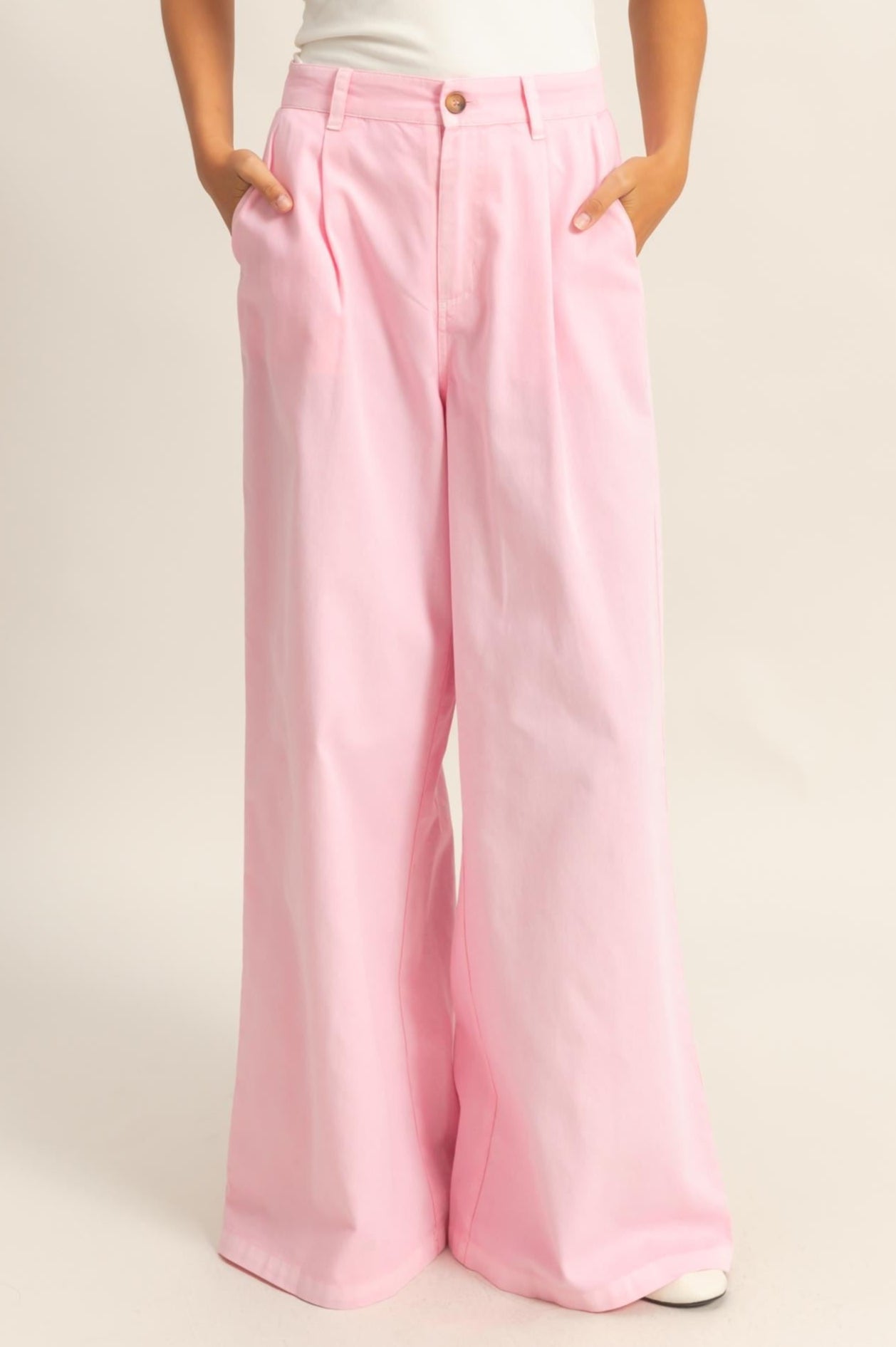 Tiffany Wide Leg Pants in Soft Pink