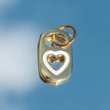 White Heart Soda Tab Charm