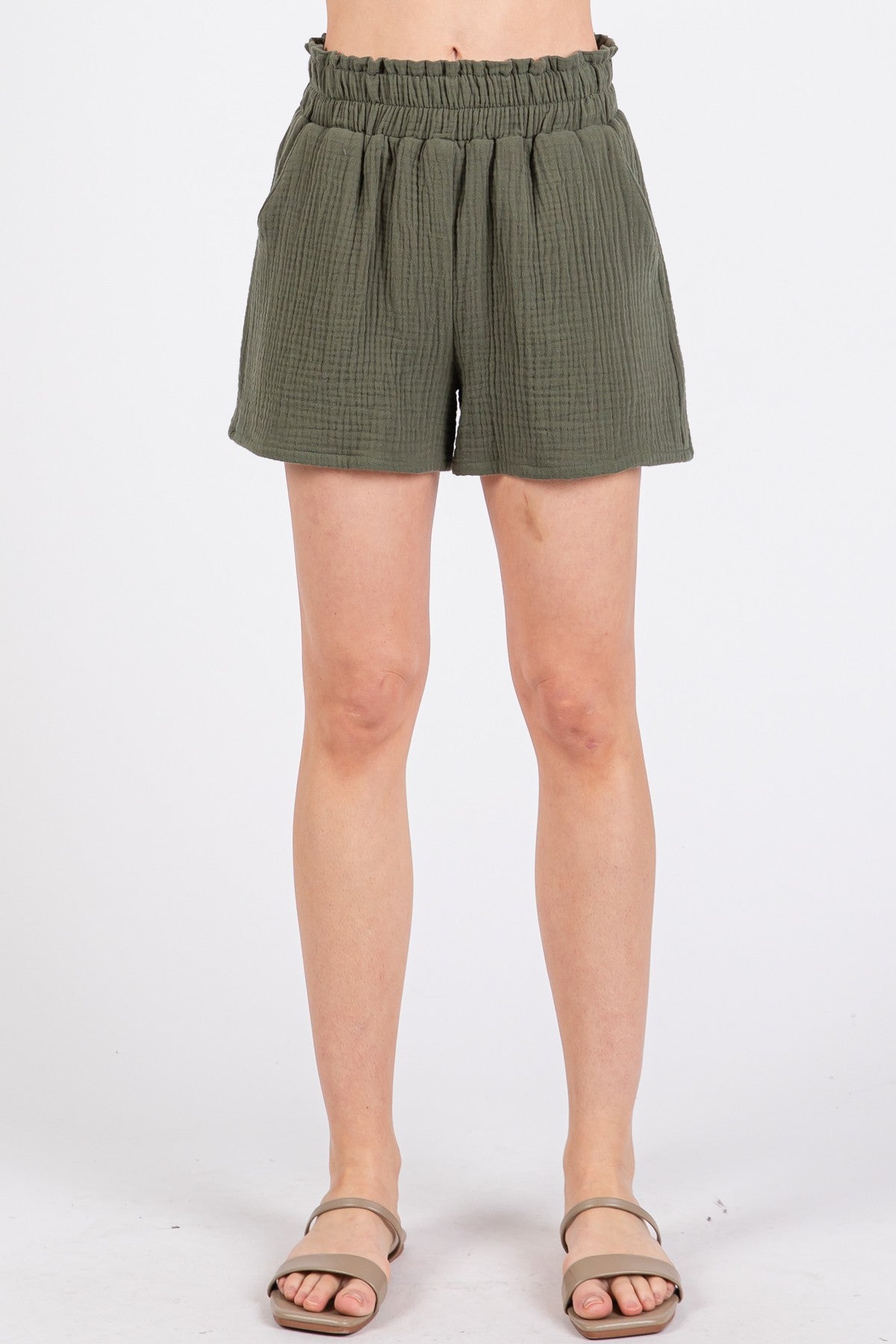 Hendrix Gauze Shorts in Olive