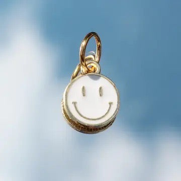 Small White Smiley Charm