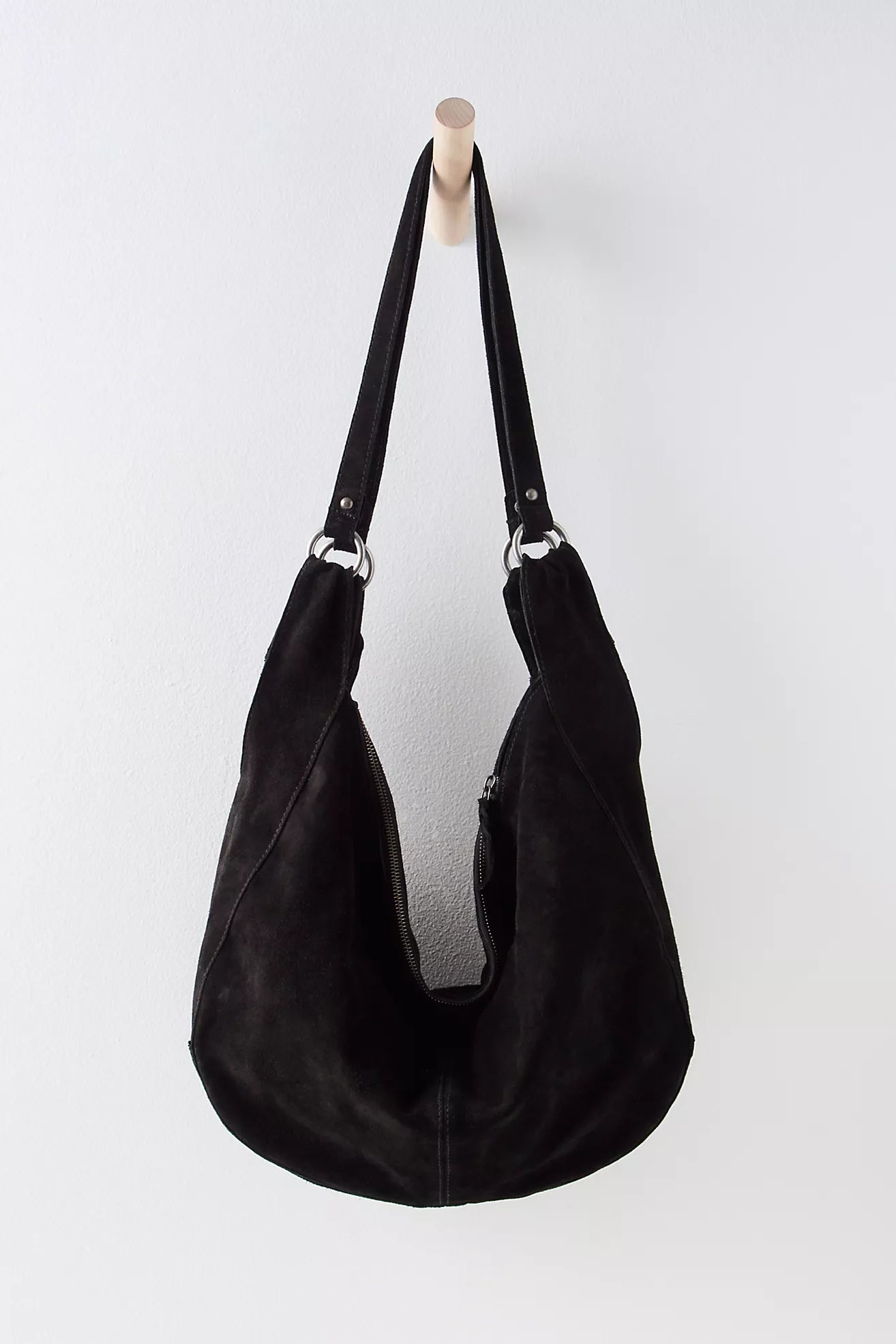 Free People Roma Suede Tote in Black