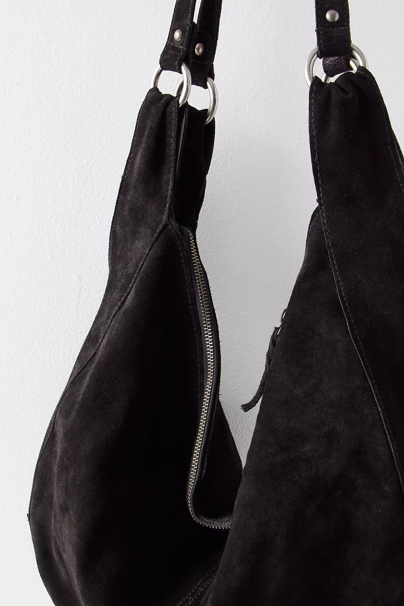 Free People Roma Suede Tote in Black