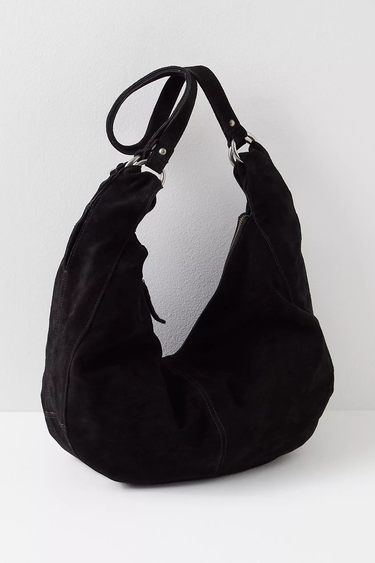 Free People Roma Suede Tote in Black