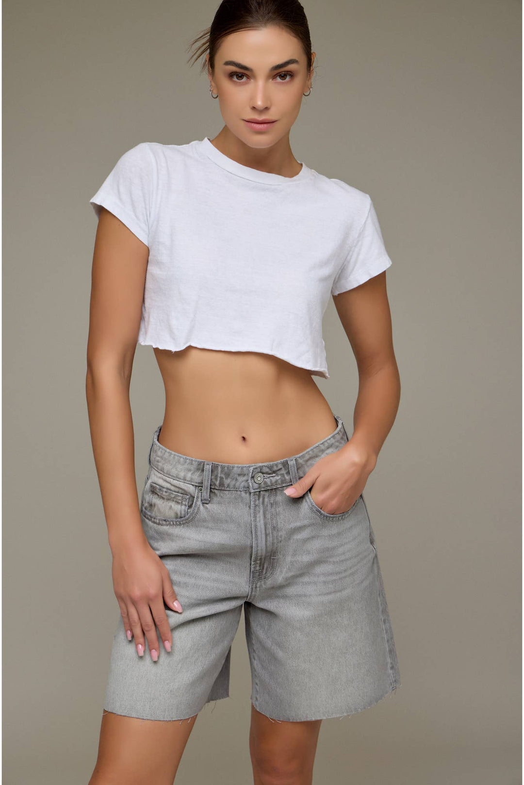 Low Slung Bermuda Shorts