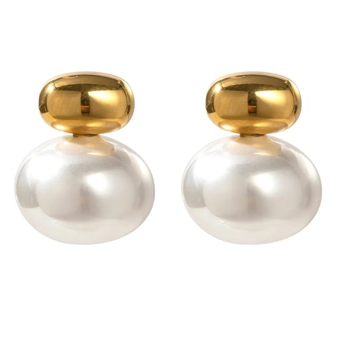 Pearl and Nugget Stud Earring