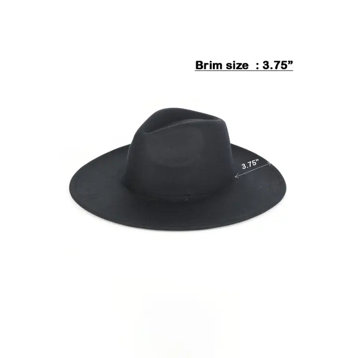 Solid Brim Panama Hat in Black