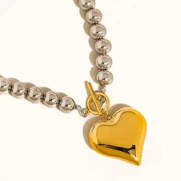 Raissa Two Tone Heart Necklace