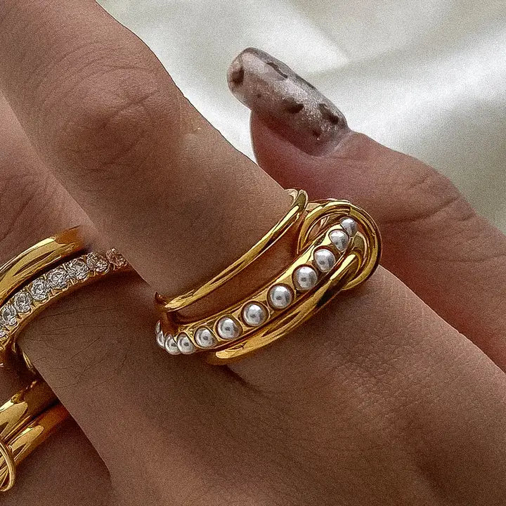 Danton Multi Stack Pearl Band Ring