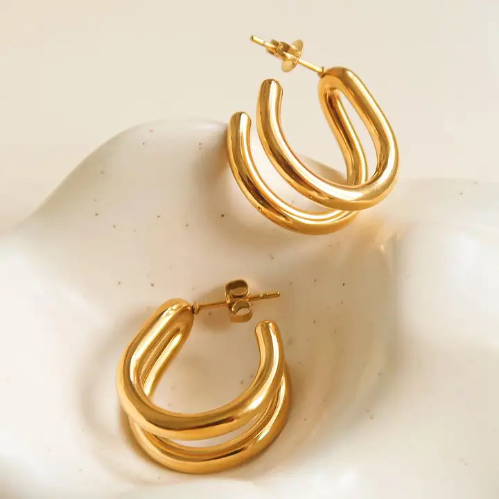 Lucille Double C Hoop Earring
