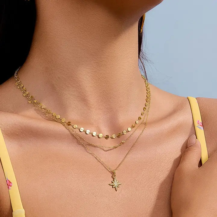 Pascal Layered Cz Star Necklace