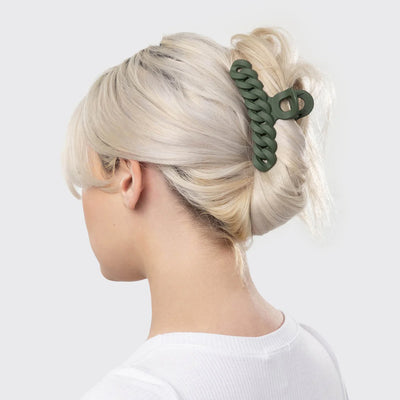 Kitsch Black & Moss Chain Claw Clips 3pc Set