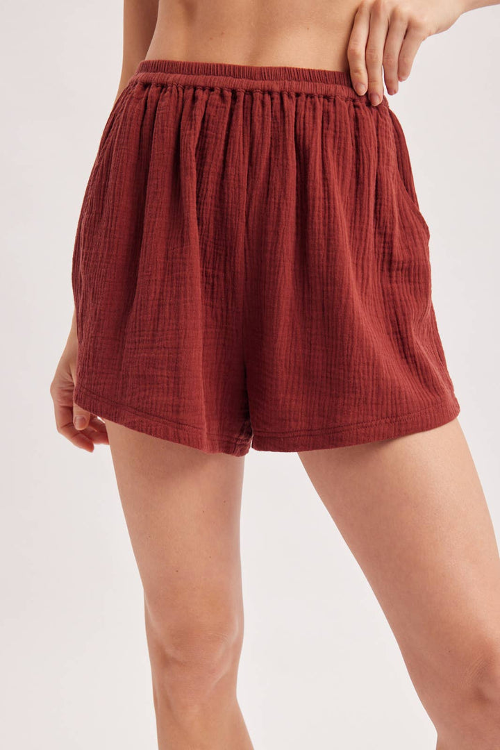 Guaze Flare Sleeveless Top and Shorts Set
