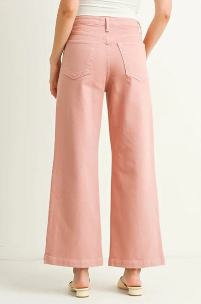 The Sailor Pocket Wide Leg Denim in Dusty Coral