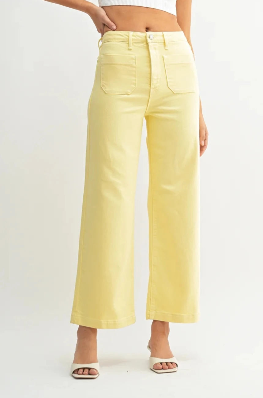 The Sailor Pocket Wide Leg Denim in Sunshine