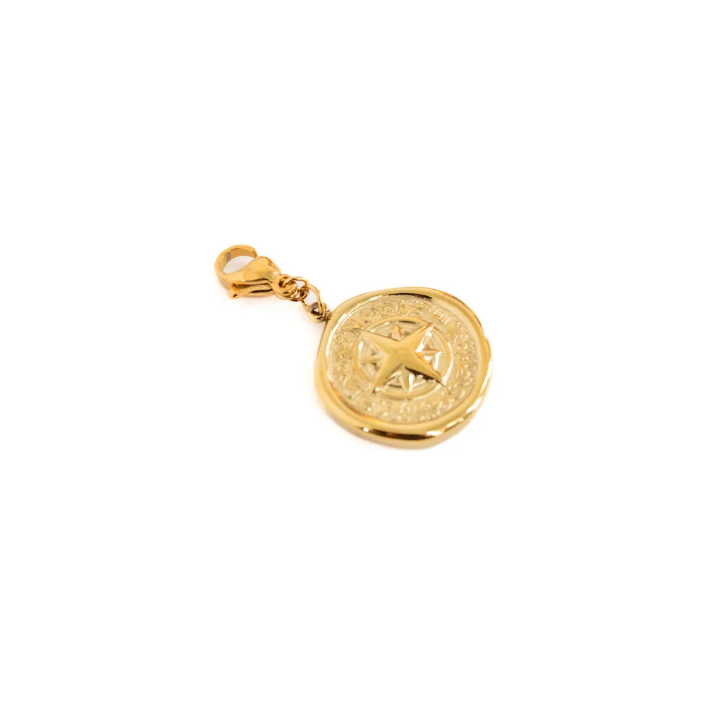 Compass Charm in Gold