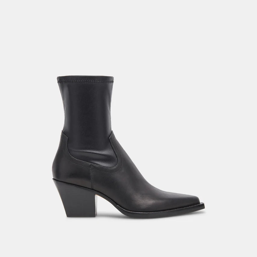Rutger Black Leather Bootie