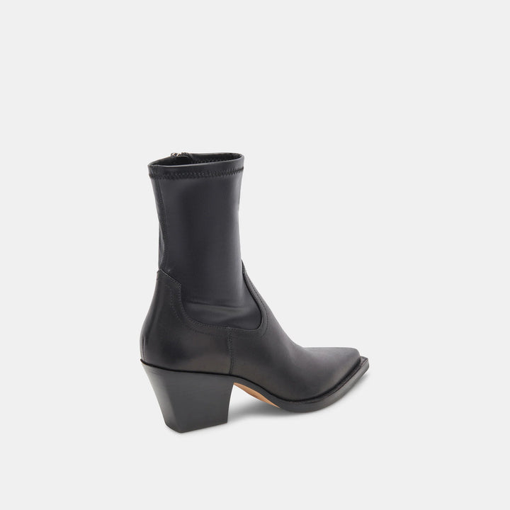 Rutger Black Leather Bootie