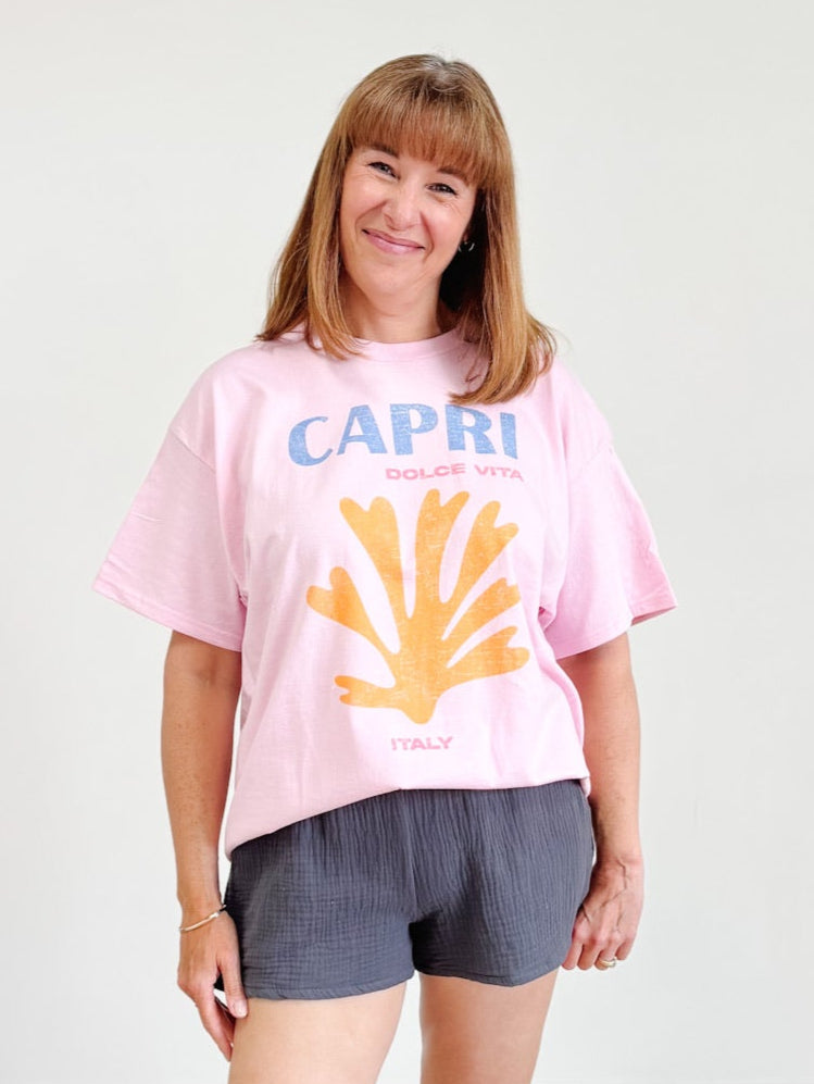 Capri Dolce Vita Oversized Tee