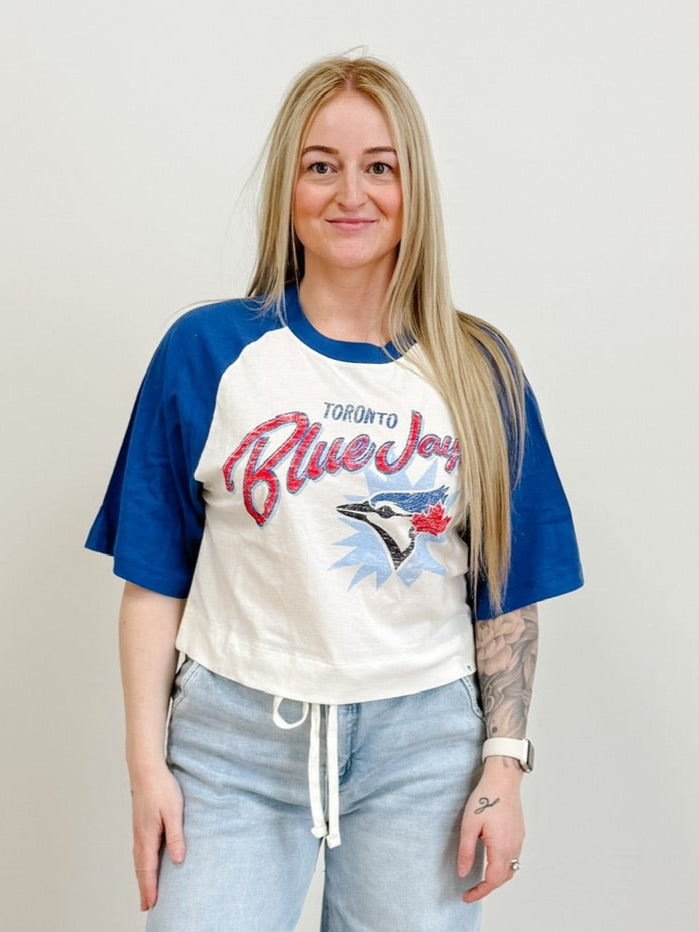 Flare Raglan '47 Blue Jays Crop Tee