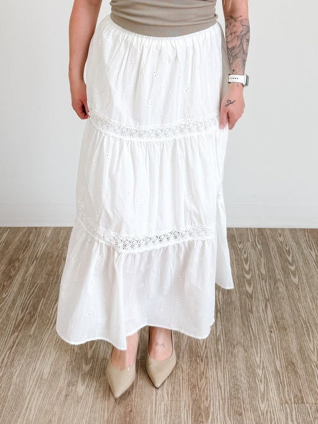 Elegant Bohemian Long Lace Skirt