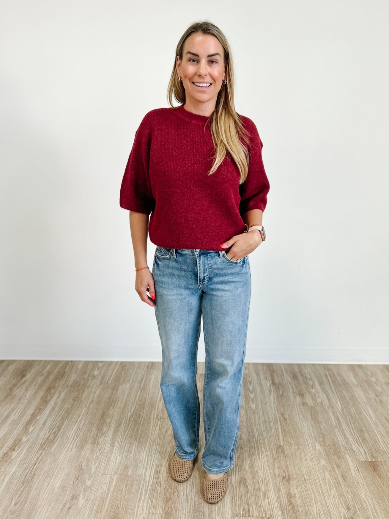 Mid Rise Tummy Control Vintage Wash Straight