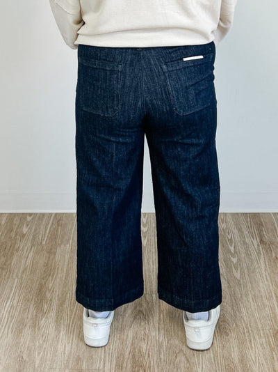 Cropped Wide Leg Denim Pants