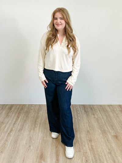 Wide Leg Stretch Denim