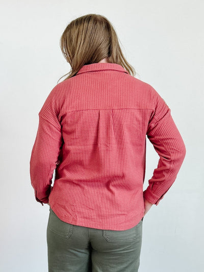 DEX Long Sleeve Thermal Shacket in Brick