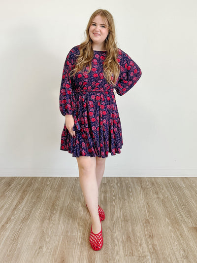 Long Sleeve Flare Bottom Dress