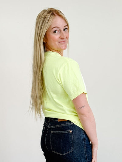 Beach Graphic Tee in Neon Lemon
