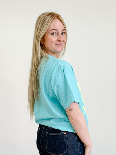 Save Water Drink Margs Graphic Tee in Blue Lagoon