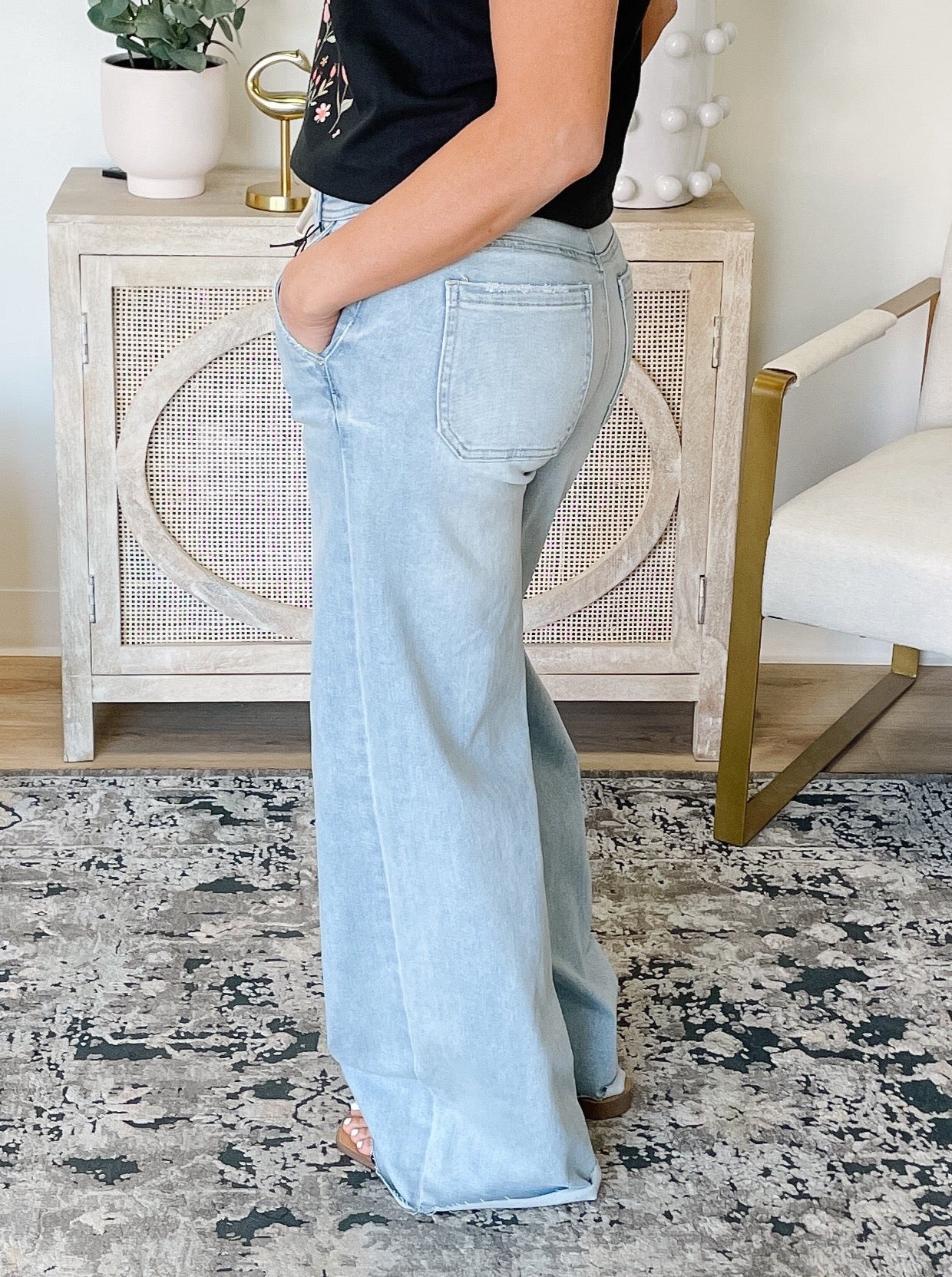 Super High Rise Relaxed Wide Leg With Waist String