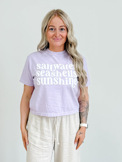 Saltwater, Seashells, Sunshine Boxy Graphic Tee