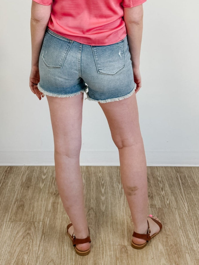 High Waist Rigid Magic Destroy Cut Off Shorts