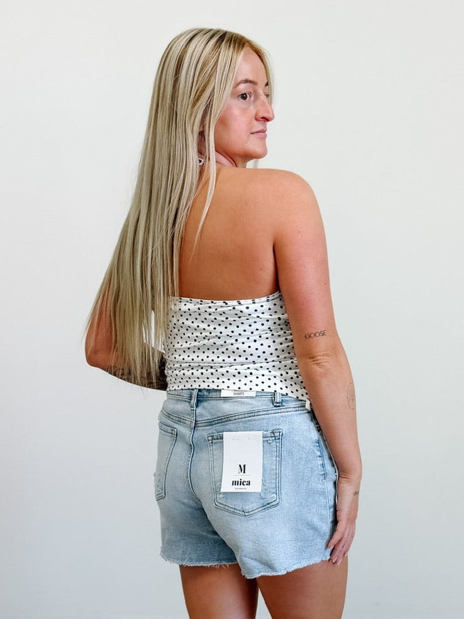 Polka Dot Halter Neck Sleeveless Top
