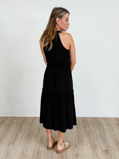 Farrah Midi Dress in Black
