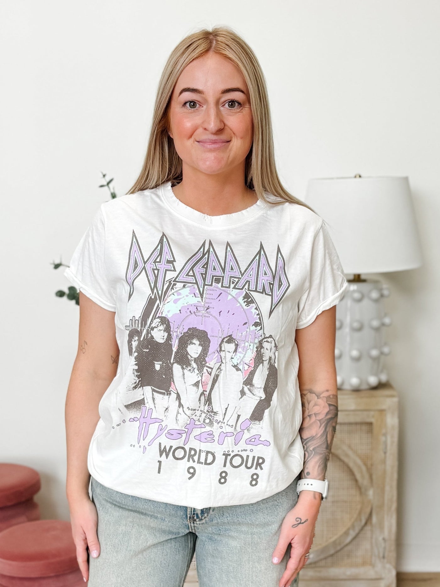 Def Leppard 1988 Tee in White