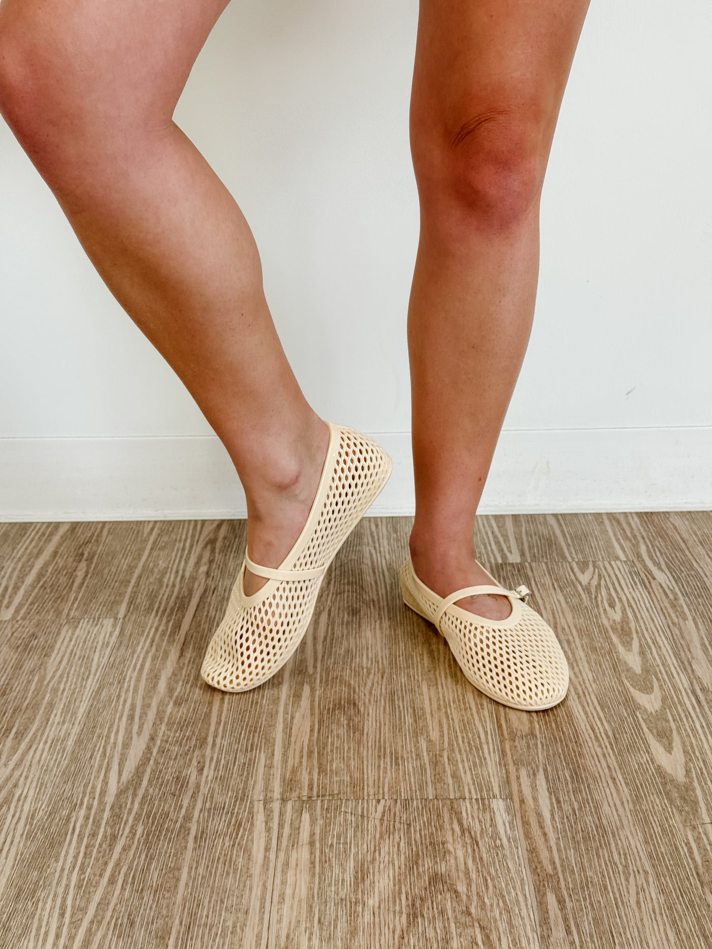 Jelly Woven Mesh Upper Mary Jane Flats