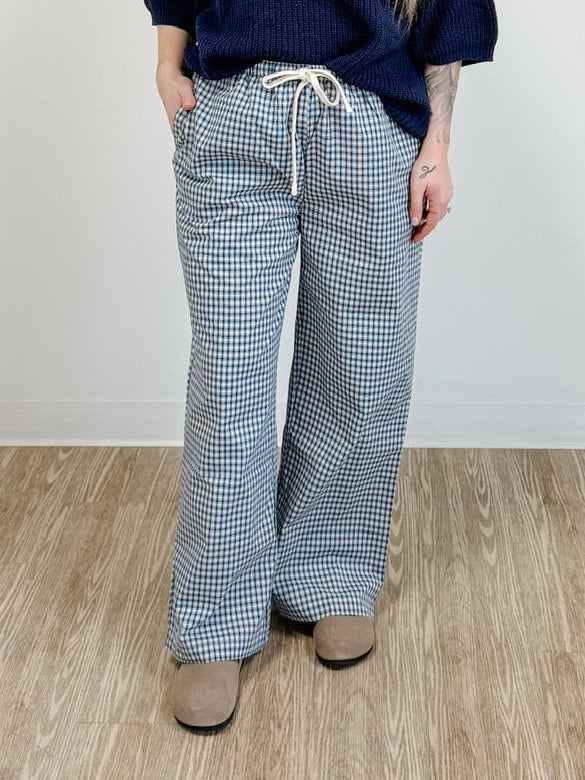 Gingham Wide Leg Pants