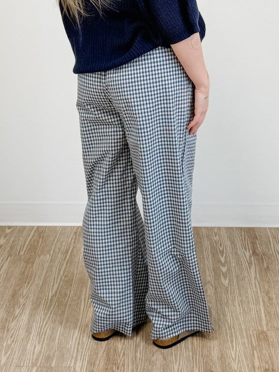Gingham Wide Leg Pants