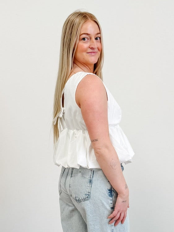 Bubble Hem Peplum Top