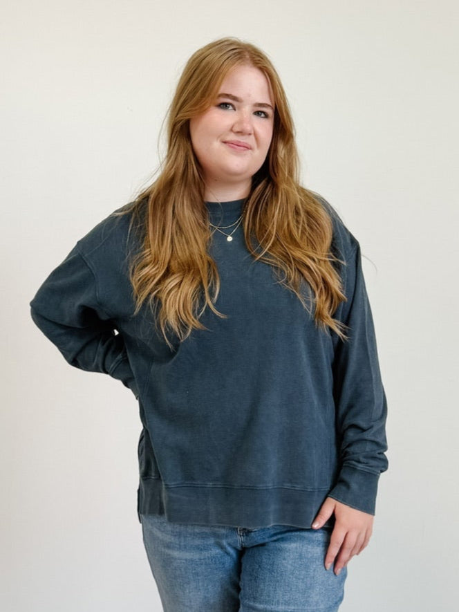 Jacquard Boxy Long Sleeve Sweatshirt