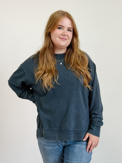 Jacquard Boxy Long Sleeve Sweatshirt