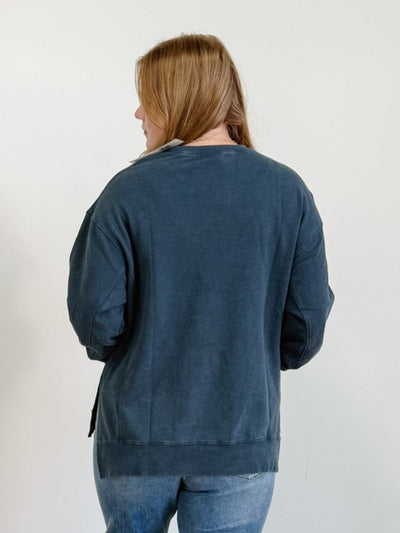 Jacquard Boxy Long Sleeve Sweatshirt