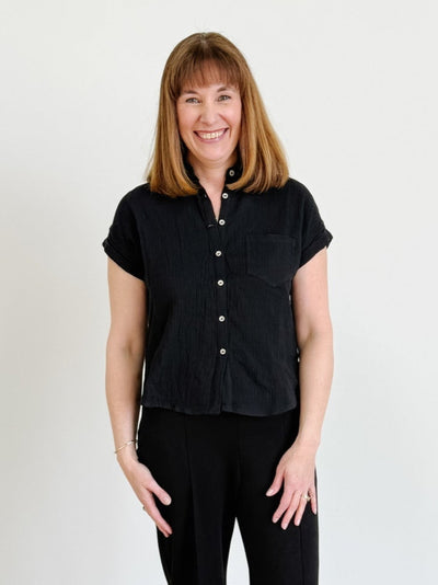 Rosa Button Down Shirt in Black