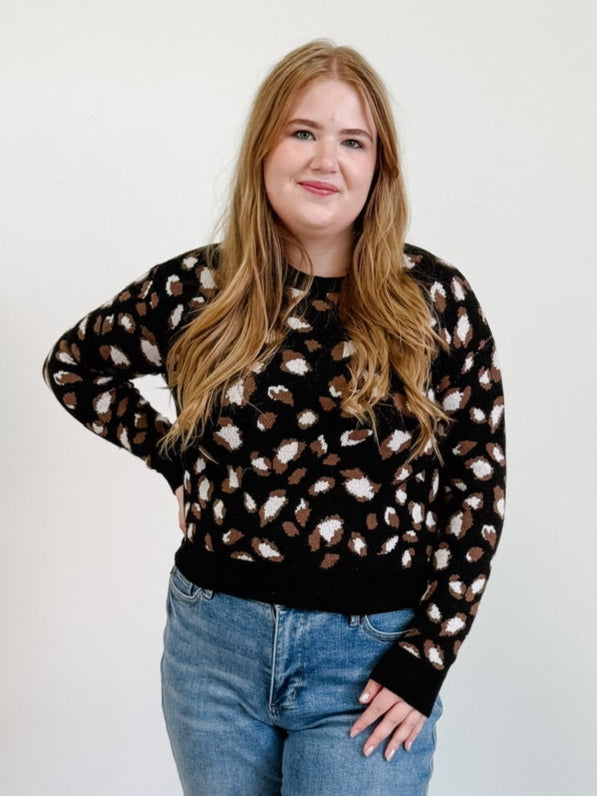 Long Sleeve Animal Jacquard Sweater