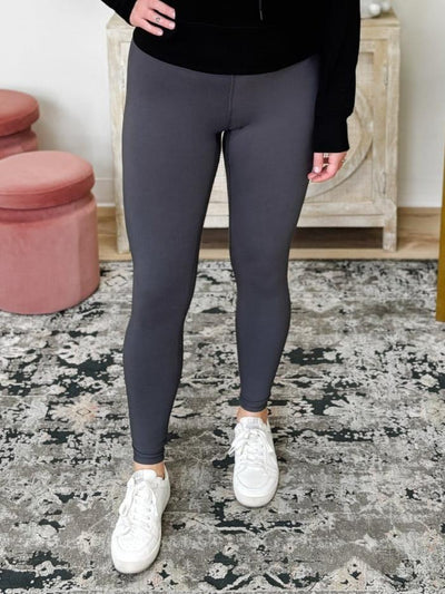 Butter Soft Basic Leggings in Charcoal